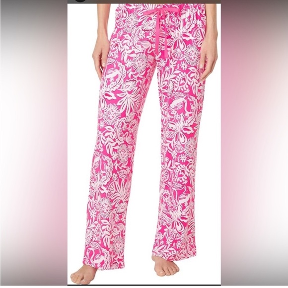 Lilly Pulitzer Other - Lilly Pulitzer Pink and White Floral Pajama Bottoms